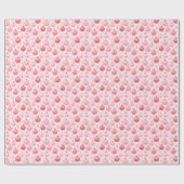 Roze en Witte Kerst Ornamente Kerst Cadeaupapier (Vlak)