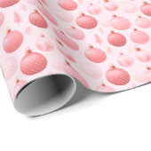 Roze en Witte Kerst Ornamente Kerst Cadeaupapier (Rol Hoek)