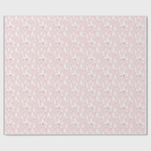 Roze en witte kerstbomen cadeaupapier (Vlak)