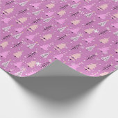 Roze en Witte Kerstbomen Groene Kerstmis Cadeaupapier (Hoek)