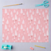 Roze en witte kerstbomen tissuepapier (Craft)