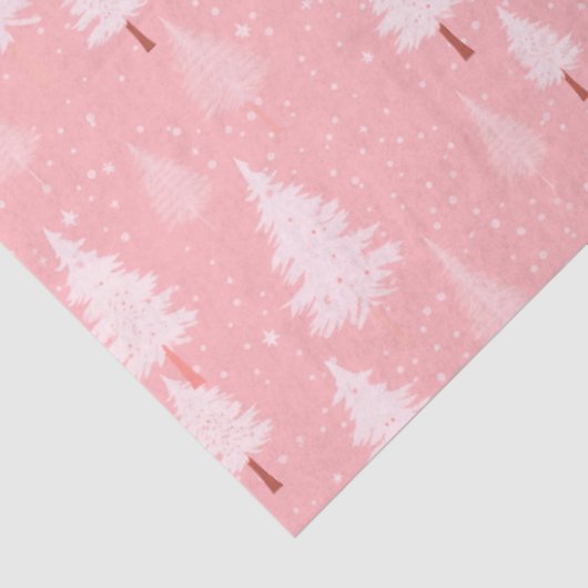 Roze en witte kerstbomen tissuepapier (Detail)