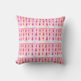 Roze en Witte Kerstboom Patroon Kussen
