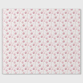 Roze en Witte Kerstornamenten Kerst Cadeaupapier (Vlak)