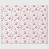 Roze en Witte Kerstornamenten Kerst Cadeaupapier (Vlak)