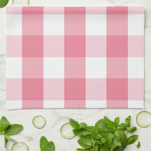 Roze en witte keukenhanddoeken (Gevouwen)