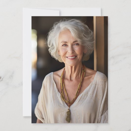 Roze en witte klaproos 90ste verjaardag kaart (Achterkant)