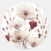 Roze en witte klaproos Stickers (Voorkant)