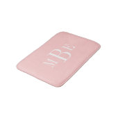 Roze en Witte Klassieke 3 Letter Monogram Badmat (Gekanteld)