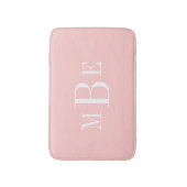 Roze en Witte Klassieke 3 Letter Monogram Badmat (Voorkant Verticaal)