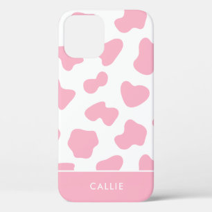 Roze en witte Koe Afdrukken Aangepaste naam Case-Mate iPhone Case
