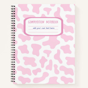 Roze en witte Koe Print Notitieboek
