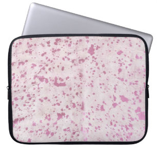 Roze en witte Koeienhuid Western land Laptop Sleeve