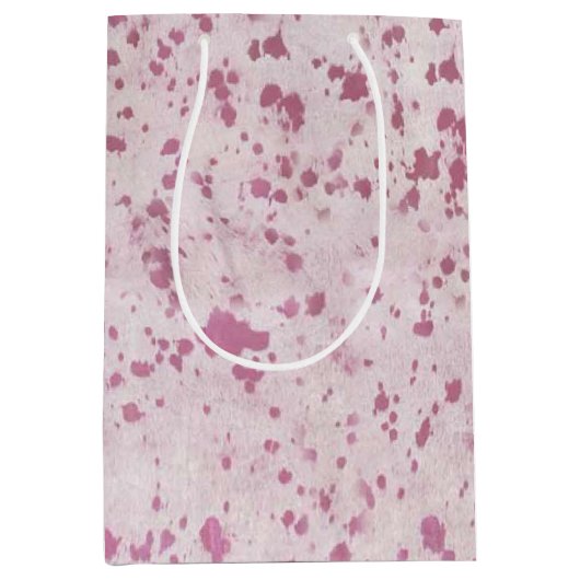 Roze en witte Koeienhuid Western land Medium Cadeauzakje (Voorkant)