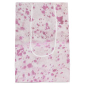 Roze en witte Koeienhuid Western land Medium Cadeauzakje (Achterkant)