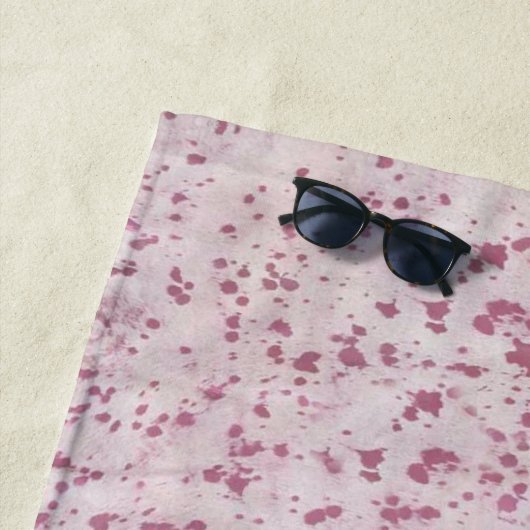 Roze en witte Koeienhuid Western land Strandlaken (In situ)