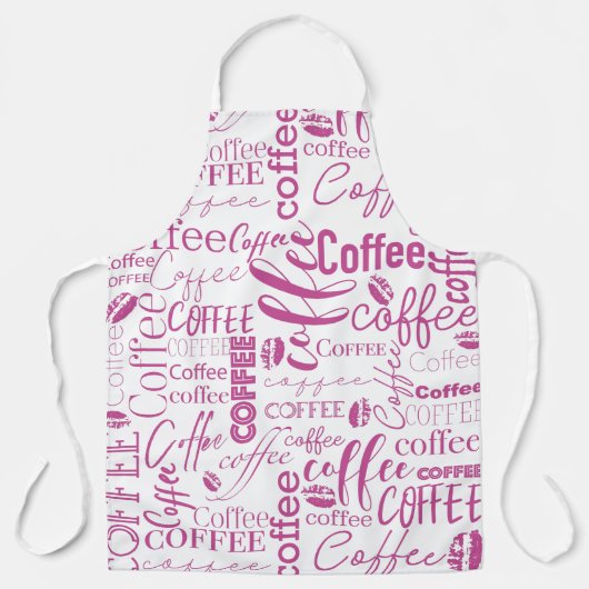 Roze en witte koffie schort (Voorkant)