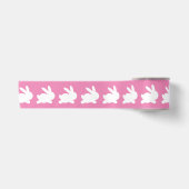 Roze en Witte Konijn Satijnen Lint (Voorkant)