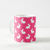 Roze en witte konijntjes koffie Mok (Voorkant links)