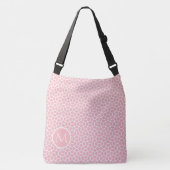 Roze en witte kooien Aangepast monogram Crossbody Tas (Voorkant)