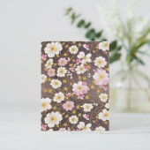 Roze en witte kosmos Chiyogami Briefkaart (Staand voorkant)