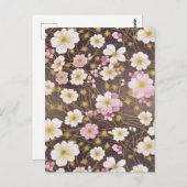 Roze en witte kosmos Chiyogami Briefkaart (Voorkant / Achterkant)