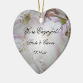 Roze en witte krab Apple Blossoms Verloving Keramisch Ornament (Links)