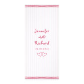 Roze en witte krabbel boog bruiloft kaart (Achterkant)