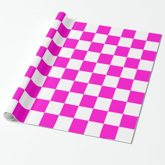 Roze en witte kringloop cadeaupapier (Uitgerold)
