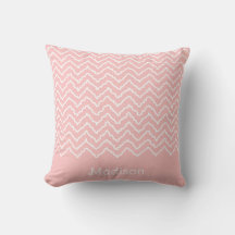 Roze en witte kronkelige Chevron Zigzag en naam