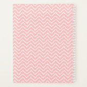 Roze en witte kronkelige Chevron Zigzag Met Naam Planner (Achterkant)
