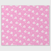 Roze en witte kunsten Patroonverlooppapier Cadeaupapier (Vlak)