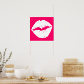 Roze en Witte Kus Poster (Keuken)