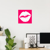Roze en Witte Kus Poster (Thuiskantoor)
