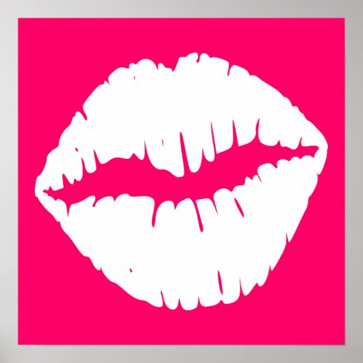 Roze en Witte Kus Poster (Voorkant)