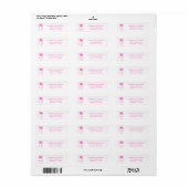 Roze en witte kust Palmetto Palm-monogram Etiket (Full Sheet)