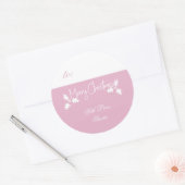 Roze en witte Label voor fijne kerst (Envelop)