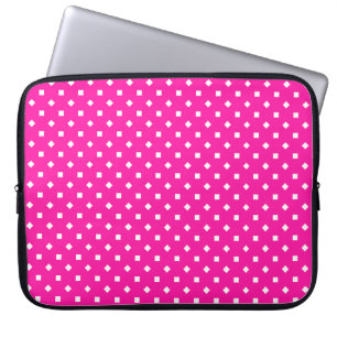 Roze en witte laptophoes met fijn Snoep Laptop Sleeve