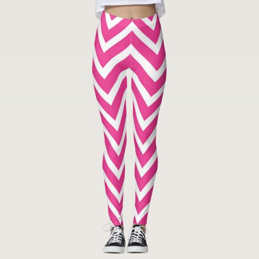 Roze en witte Leggings (Voorkant)