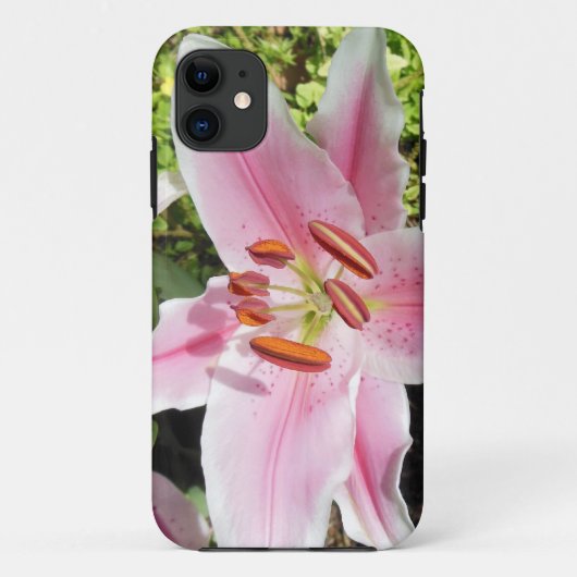 Roze en Witte Lelie Bloem Case-Mate iPhone Case (Achterkant)