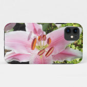 Roze en Witte Lelie Bloem Case-Mate iPhone Case (Achterkant (horizontaal))