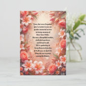 Roze en witte lelies en Rozen herdenkingsdienst Kaart (Staand voorkant)