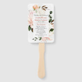 Roze en Witte Lelies, Rozen, Pioenrozen Bruiloft Handwaaier (Voorkant)