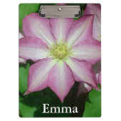 Roze en witte lente van Clematis Klembord (Voorkant)