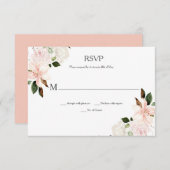 Roze en witte lenzen, Magnolias, Peonies RSVP Kaartje (Voorkant / Achterkant)
