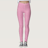Roze en witte, lichtroze roze Leggings met strepen (Voorkant)