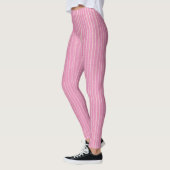Roze en witte, lichtroze roze Leggings met strepen (Links)