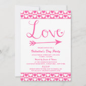 Roze en witte liefde Harten Valentijnsdag Partij Kaart (Voorkant)