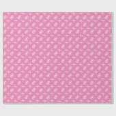 Roze en witte liefdesharten & Kisses Valentijnsdag Cadeaupapier (Vlak)