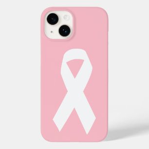 Roze en Witte Lint voor Bewustwording Case-Mate iPhone 14 Hoesje